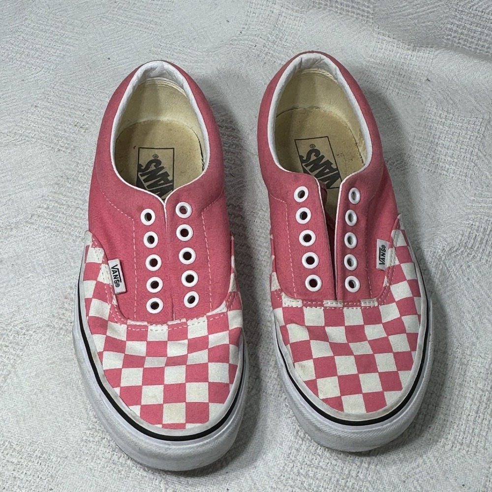 Vans Old Skool Pink And White Checkerboard Trainers Women's 9.5 Men's 8